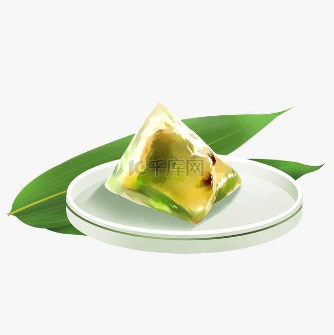 端午端午节透明水晶甜粽子抹茶粽