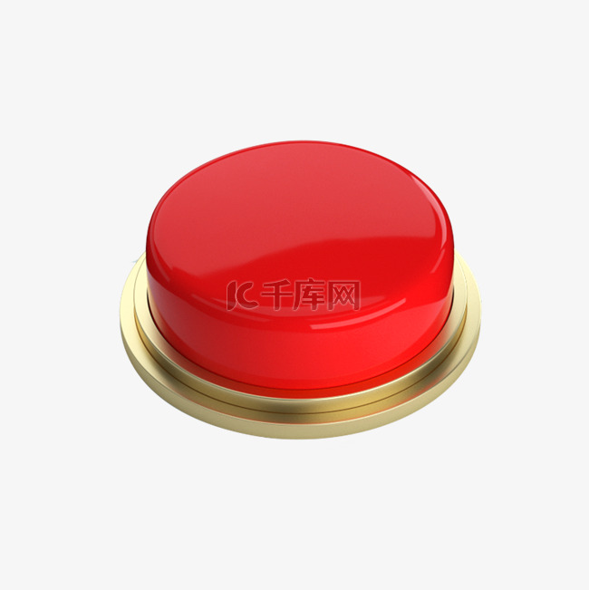 按钮红色金色仿真立体