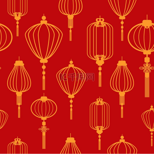 中国新年壁纸无缝图案背景的矢量