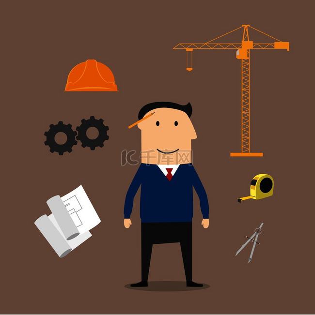 工程师专业和建筑行业的标志，工