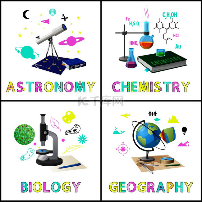天文学和化学海报集。
