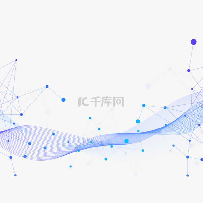 抽象动态波流蓝色科技线