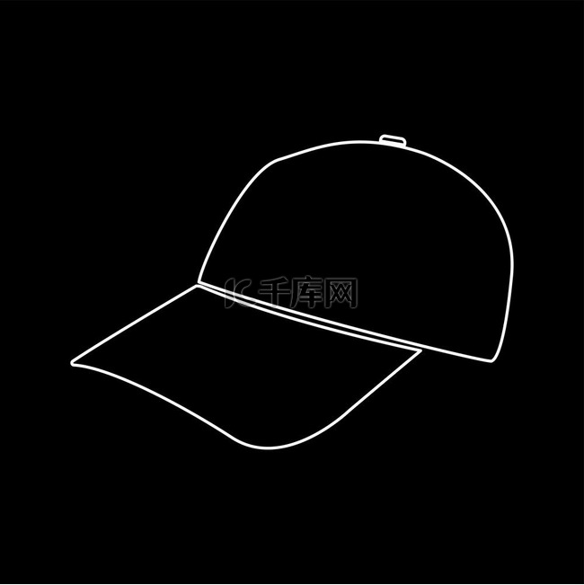 棒球帽白色图标。