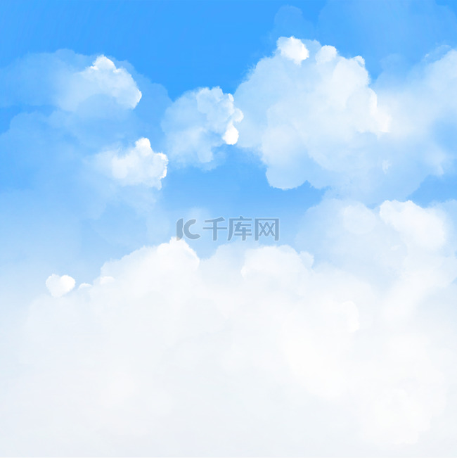 蓝天白云大自然风景写实