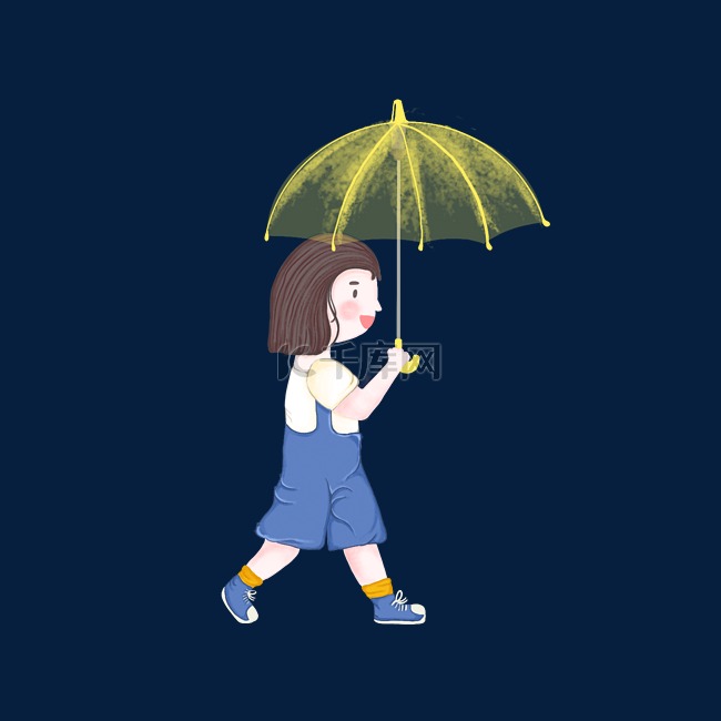 打雨伞的女孩