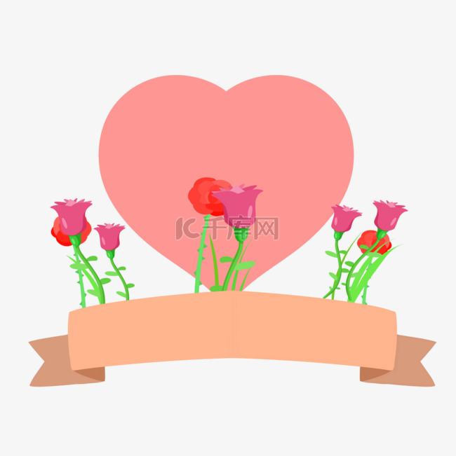 韩国父母节粉色爱心玫瑰花