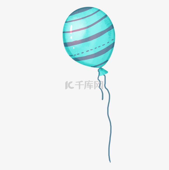 气球飘零蓝色图片绘画卡通