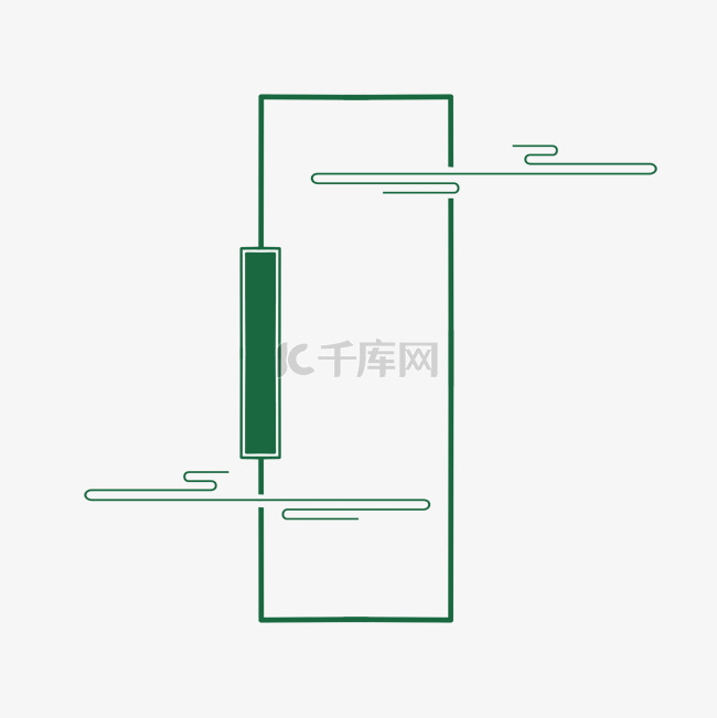 春季春天绿色祥云标题栏边框