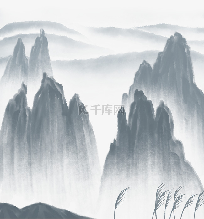 中国风水墨国画山水