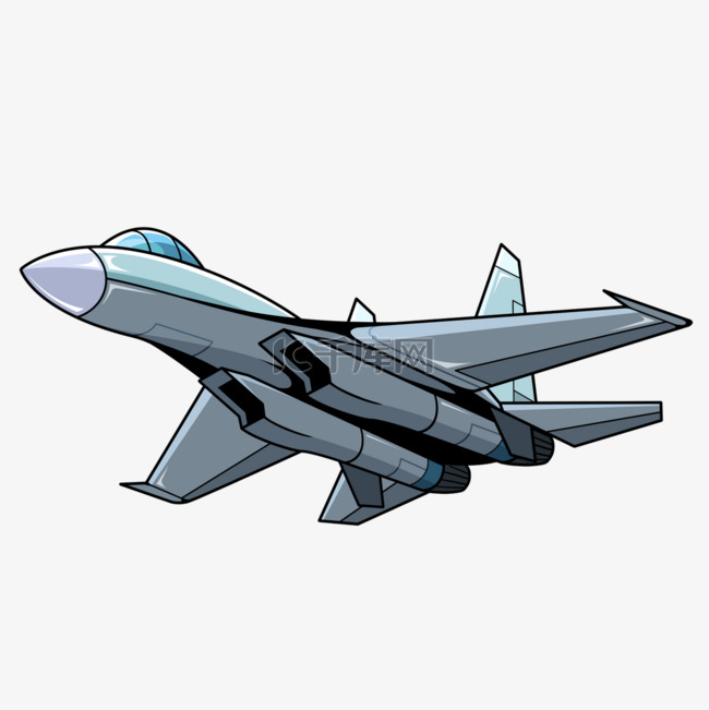 空军战斗机卡通灰色