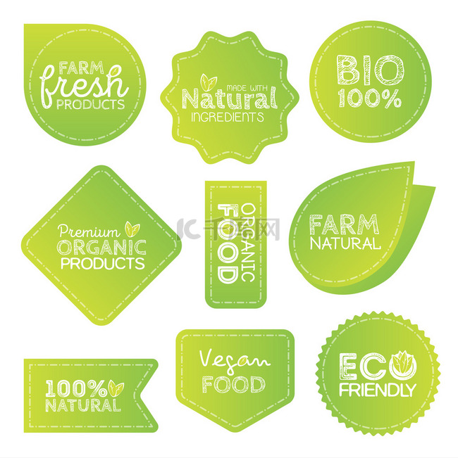 绿色生态食品标签中。健康的标题