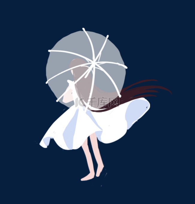 女孩撑伞