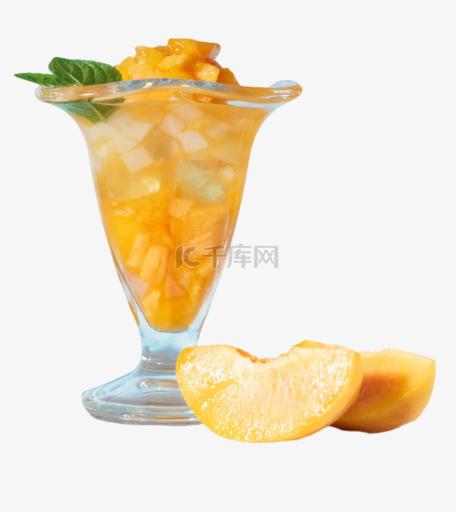 夏季黄桃饮品水果
