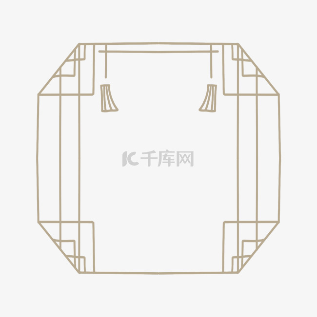 国潮线条简约边框