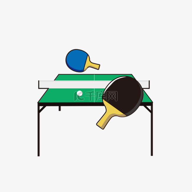 简易乒乓球运动剪贴画