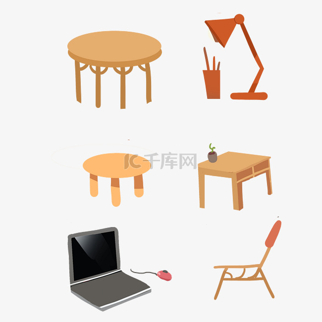 家具桌子和电脑