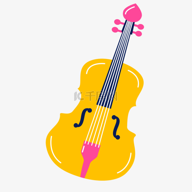 黄色粉色国际爵士节乐器萨小提琴