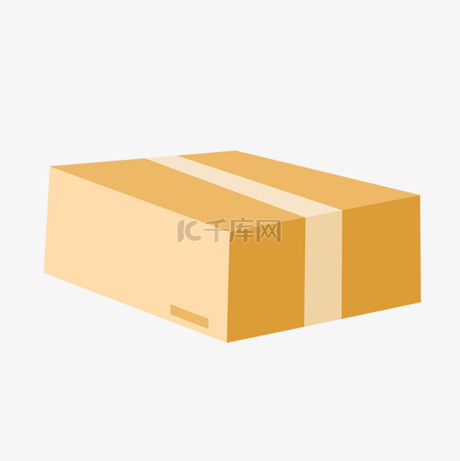 黄色纸盒子快递包裹剪贴画纸质包