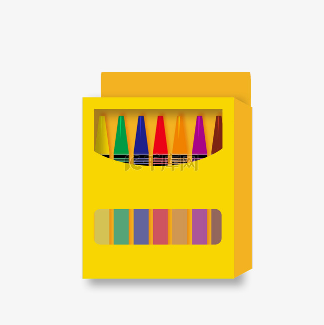 彩色蜡笔盒剪贴画