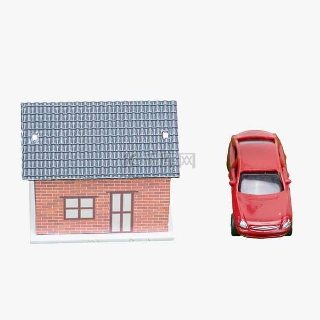 房子瓦房红色汽车