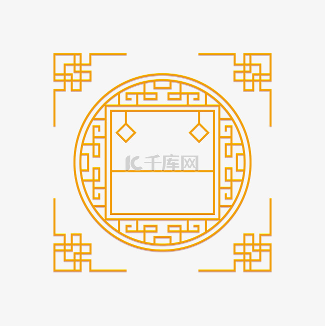 新年金色中式边框花纹