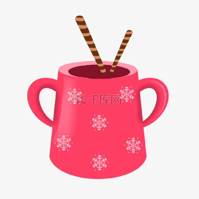 咖啡泡沫粉色雪花杯子卡通创意