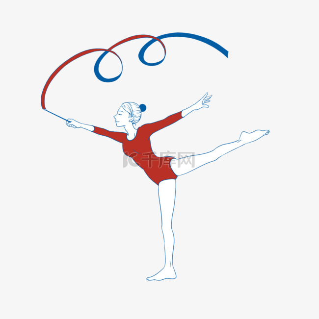 运动员涂鸦卡通艺术体操