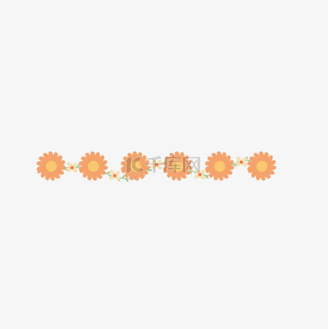 橙色太阳花藤条边框