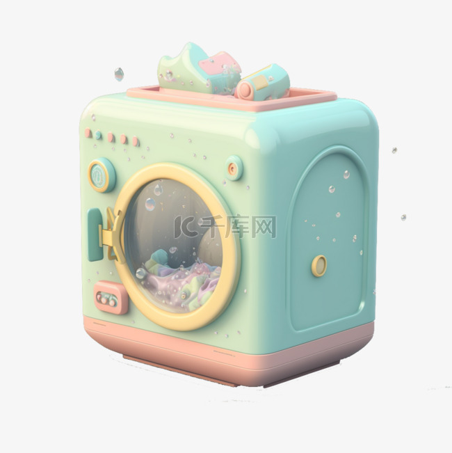 可爱立体模型洗衣机
