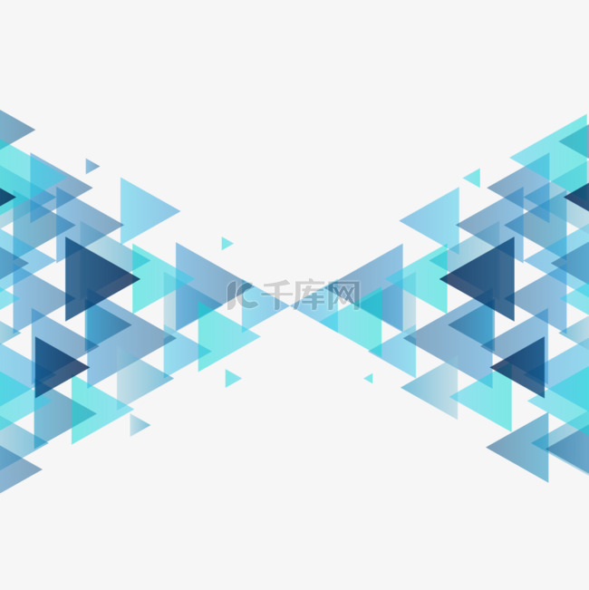 抽象几何三角形形状边框渐变蓝色