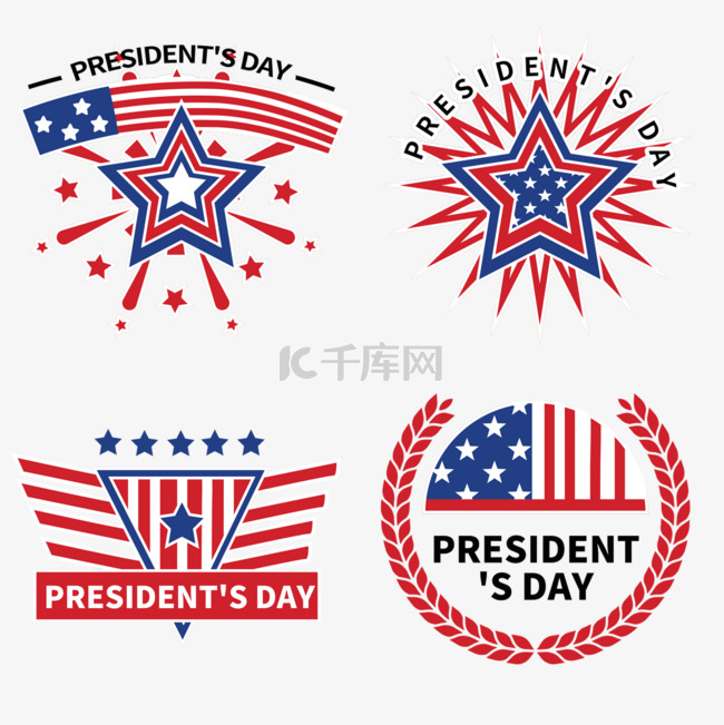 庆典假日自由象征美国总统日标签
