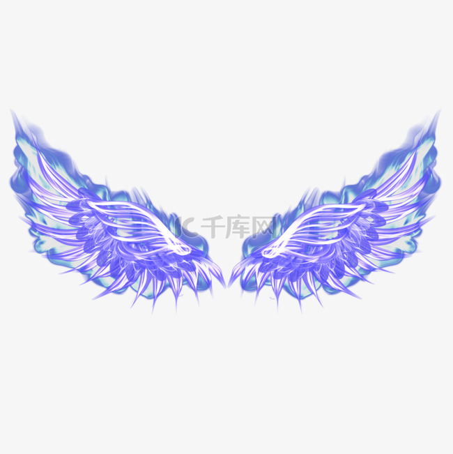 紫色光效火焰翅膀