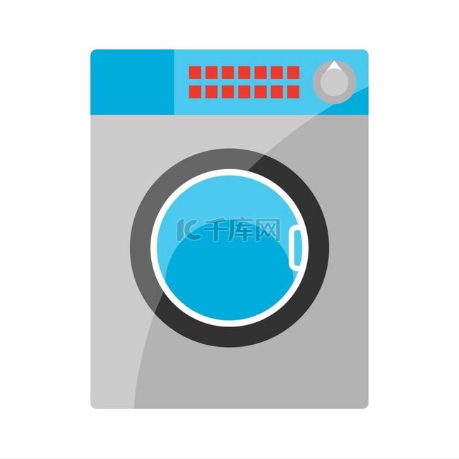 洗衣机的程式化插图。