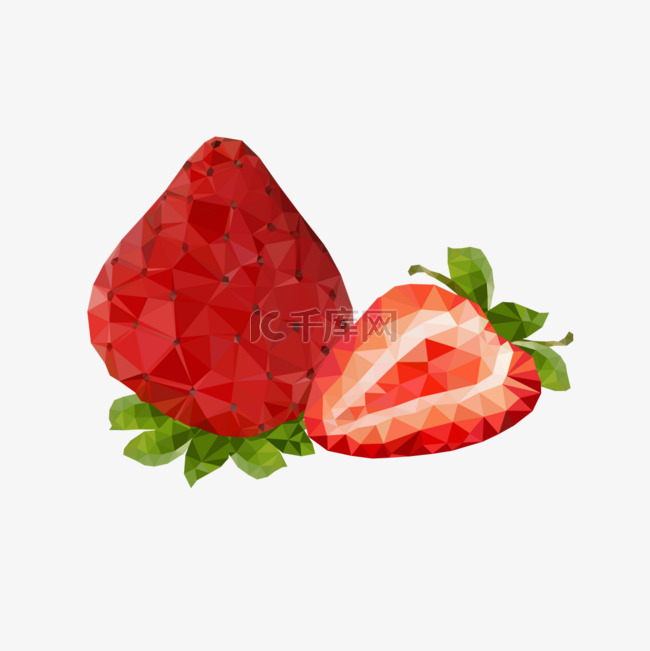抽象低聚红色草莓