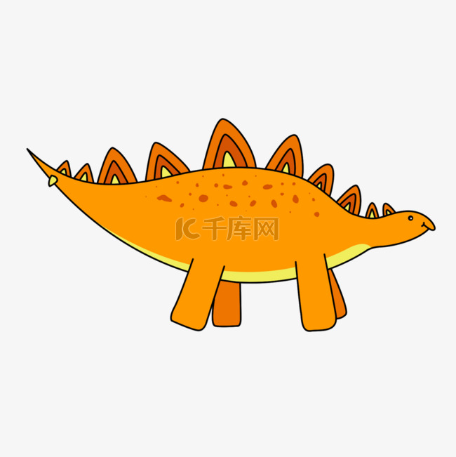 可爱橘黄色卡通恐龙