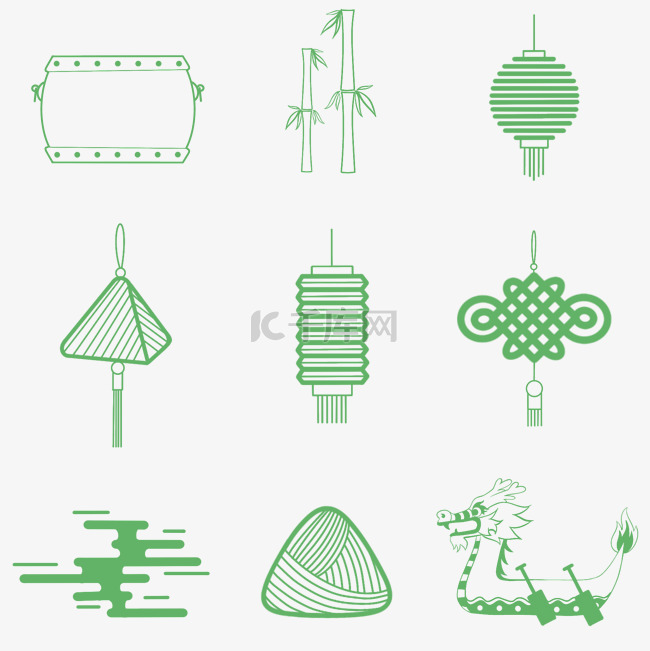 端午端午节图标套图