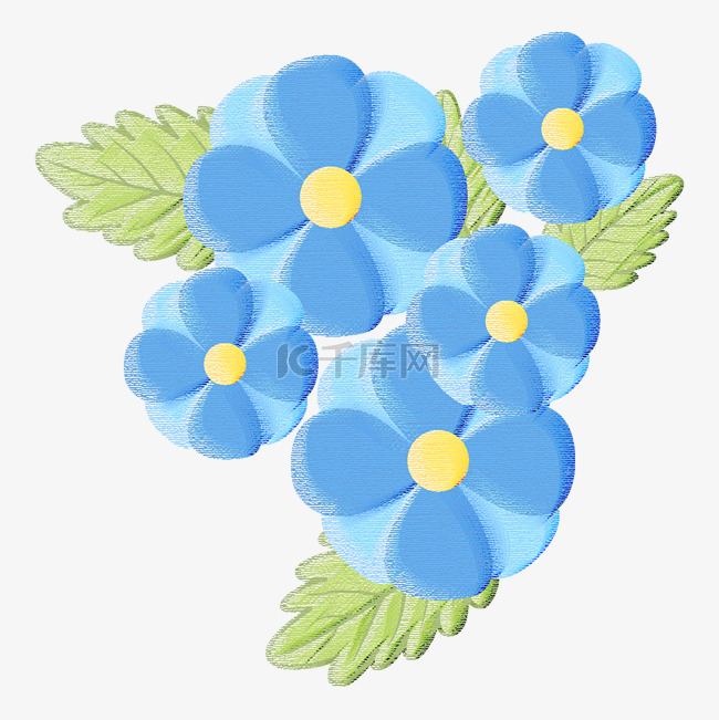 小清新蓝色花卉花朵装饰