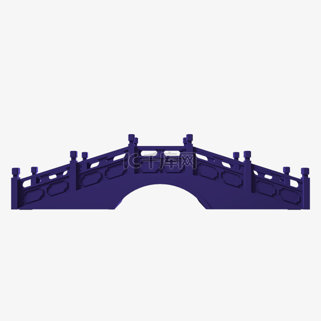 C4D紫色七夕拱桥模型