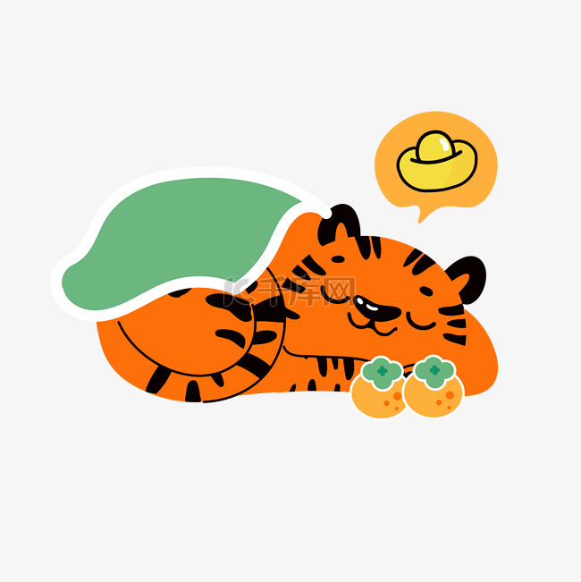 睡觉可爱老虎橘色