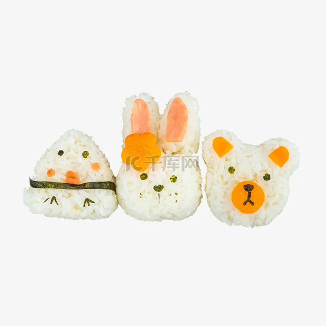 可爱小熊兔子饭团
