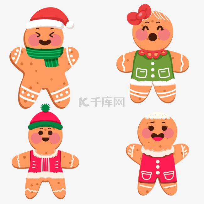 圣诞卡通姜饼人节日装饰