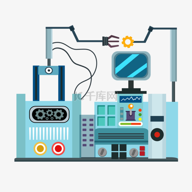 流水线机械工程卡通