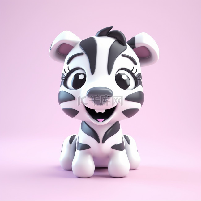 3D立体黏土动物可爱卡通斑马
