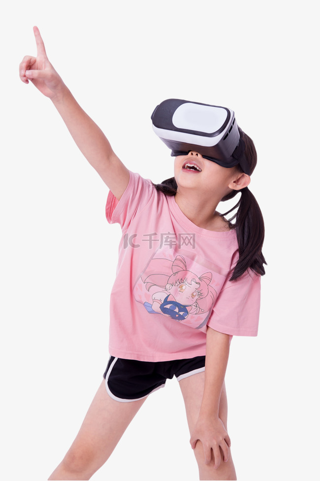 VR科技人像虚拟科技小学生