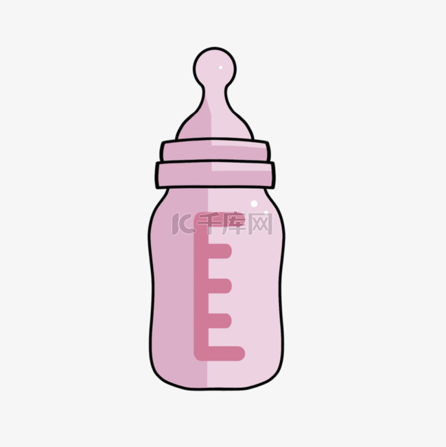 粉红色婴儿奶瓶剪贴画