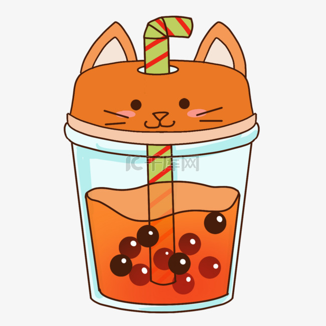 狐狸动物果汁红色卡通图片