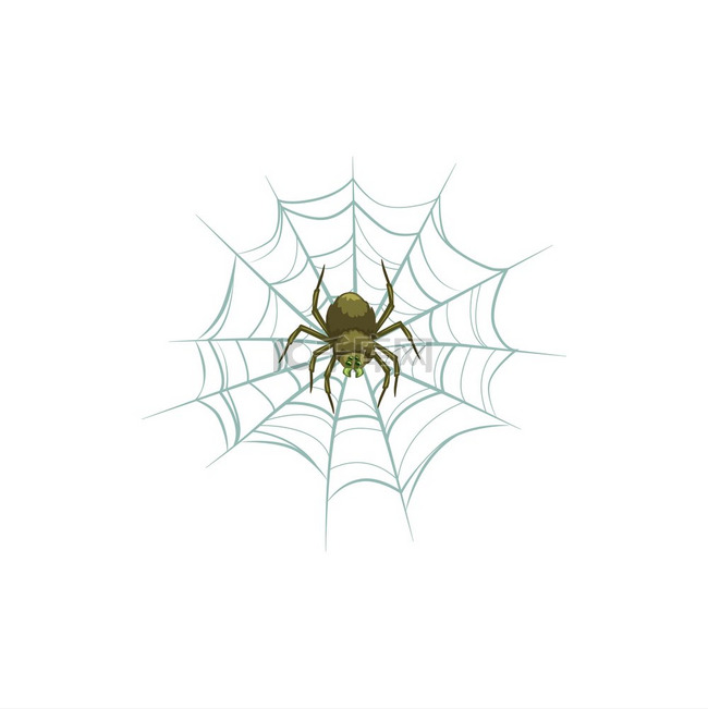 蜘蛛上网图标万圣节假期物体孤立