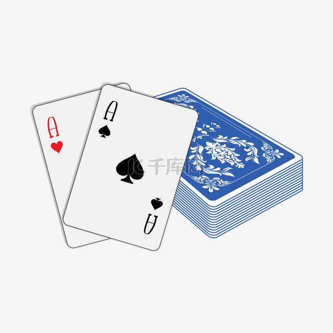 蓝色扑克牌玩纸牌剪贴画