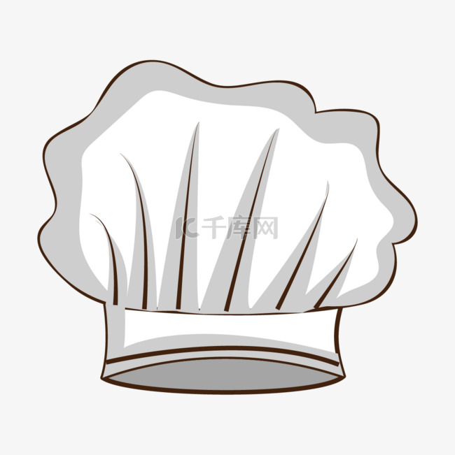 矢量卡通白色厨师帽