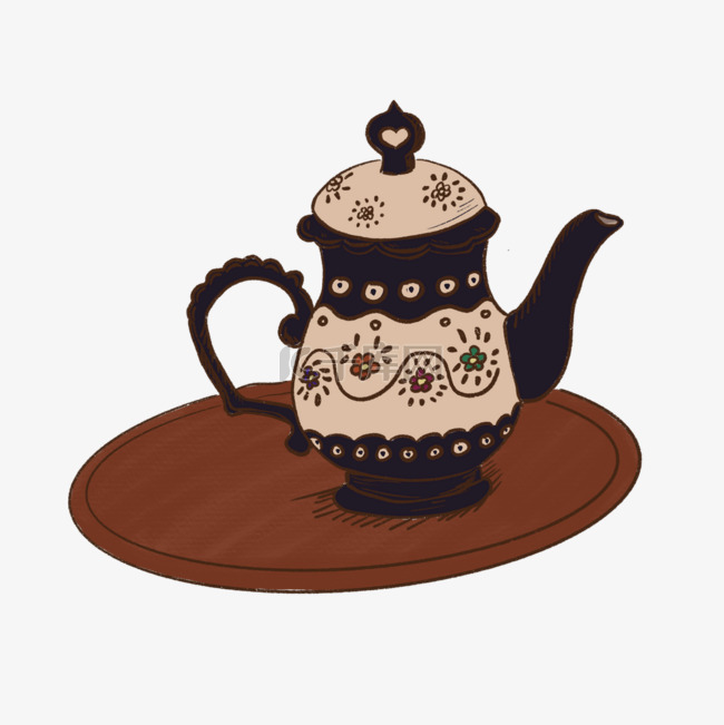 咖啡器具古典花纹水壶
